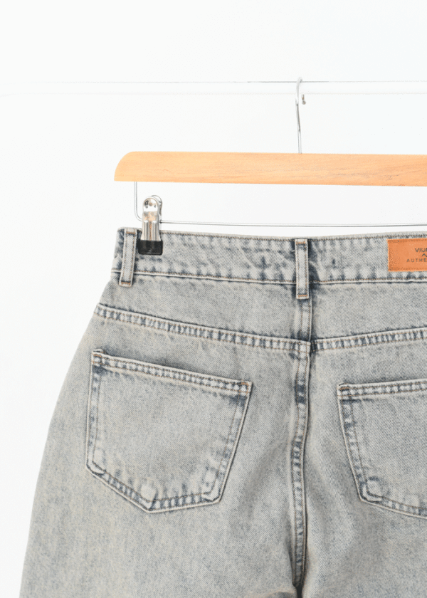 شلوار جین بگ کوتاه آبی طوسی - Image 6