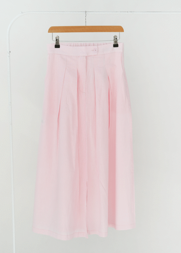 DSC_3299 دامن لینن رنگی جلو چاکدار - Image 1