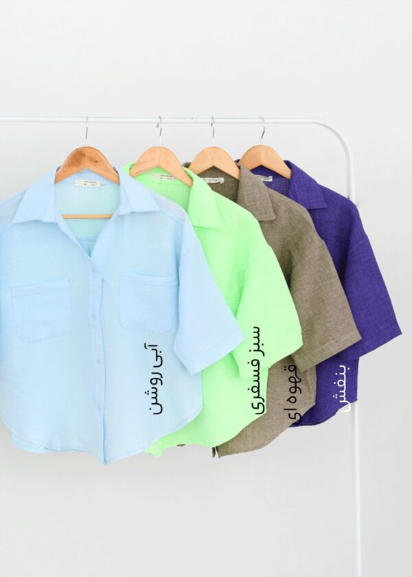 شومیز آستین سه ربع دکمه دار - Image 2