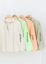 شومیز یقه هفت رنگی لینن - Image 2