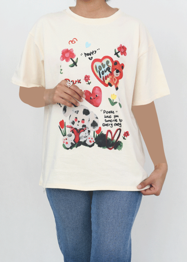 تیشرت تدی قلبی وارداتی - Image 3