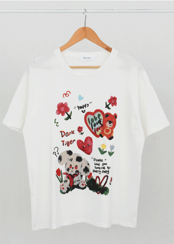 تیشرت-هپی-(7) تیشرت تدی قلبی وارداتی - Image 1