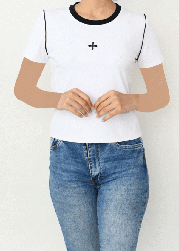 تیشرت وسط گلدوزی - Image 7