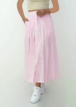 دامن لینن رنگی جلو چاکدار - Image 6