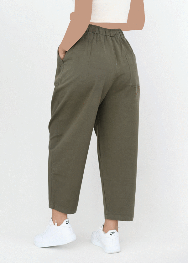 شلوار بالنی کتان بغل جیب - Image 3