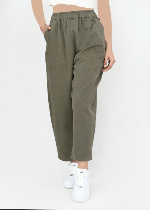 شلوار بالنی کتان بغل جیب - Image 7