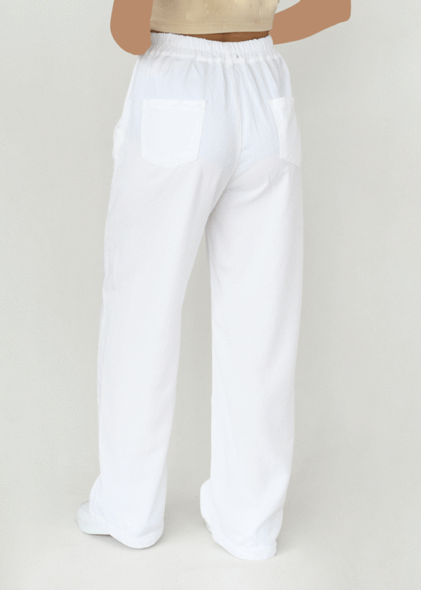 شلوار کتان نوفل سفید - Image 2