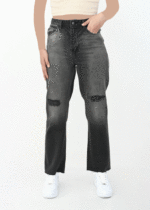 شلوار جین پایین کات استریت ذغالی زارا - Image 3