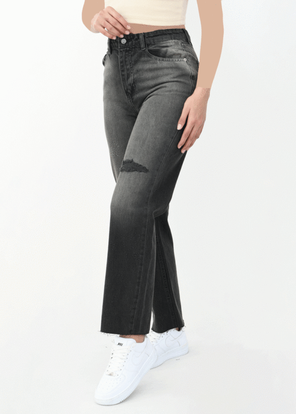 شلوار جین پایین کات استریت ذغالی زارا - Image 5