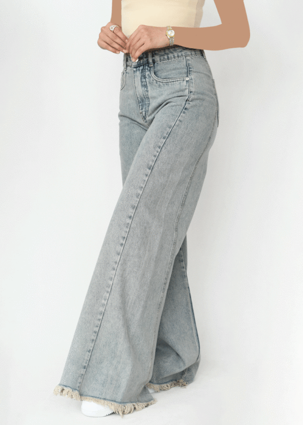 شلوار اسپانیش جین آبی کثیف - Image 3