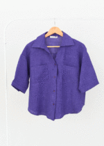 شومیز آستین سه ربع دکمه دار