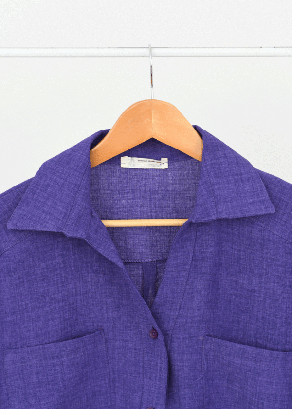 شومیز آستین سه ربع دکمه دار - Image 7