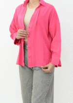 شومیز یقه هفت رنگی لینن - Image 4