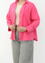 شومیز یقه هفت رنگی لینن - Image 7