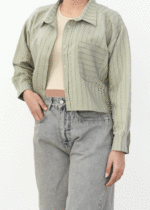 شومیز راه راه کراپ رنگی