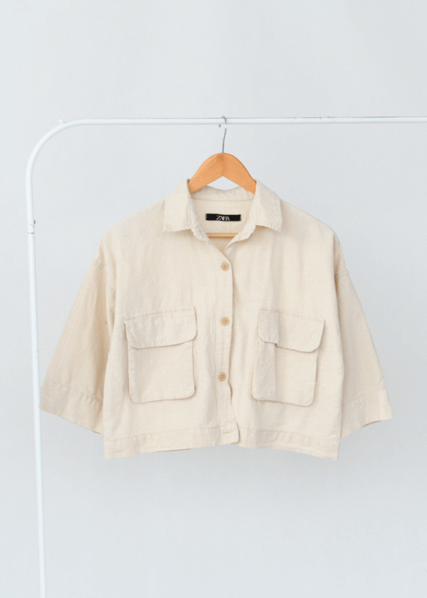 کت-لینن-زارا-کراپ-(7) کت لینن زارا - Image 1