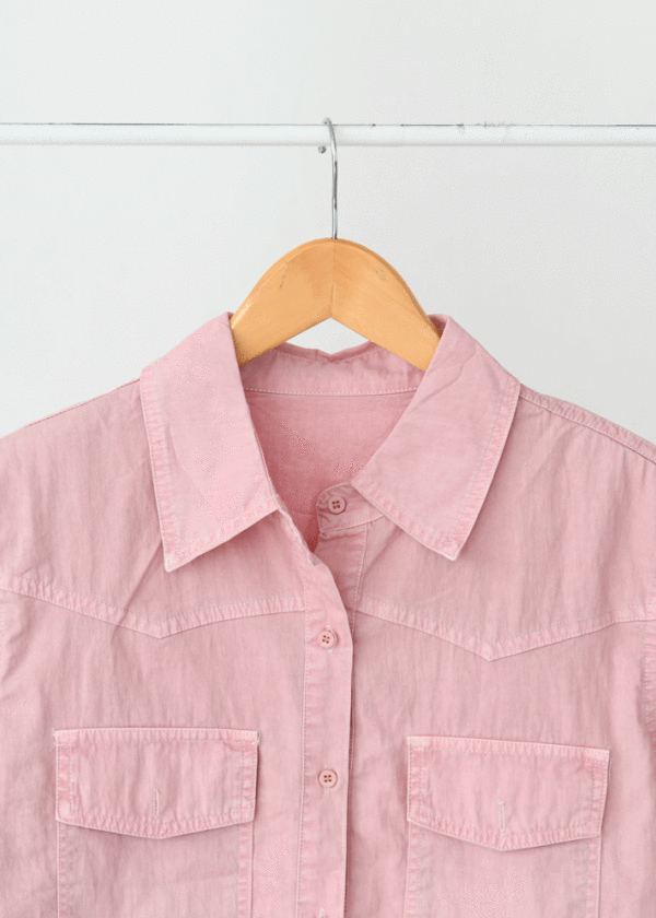 پیراهن جلو دکمه جیب دار - Image 8