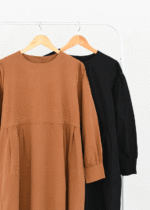 پیراهن بلند سرشانه دکمه دار وارداتی - Image 2