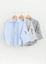 شومیز راه راه آستین پاکتی - Image 2