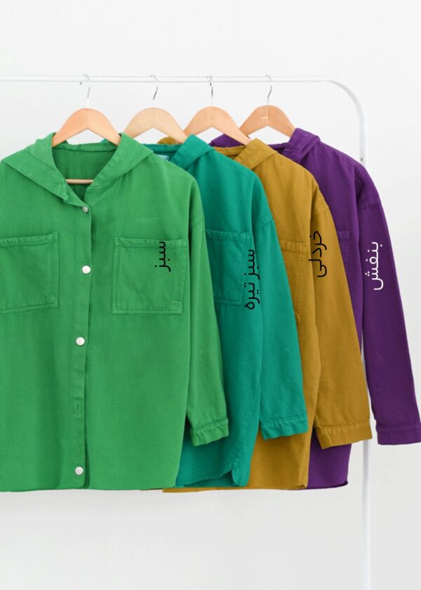 شومیز کتان کلاه دار - Image 2