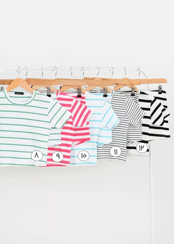 ست تیشرت و شورتک راه راه کبریتی - Image 4