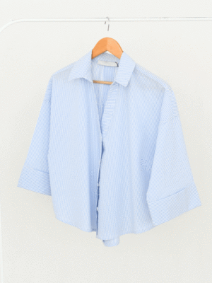 شومیز راه راه آستین پاکتی