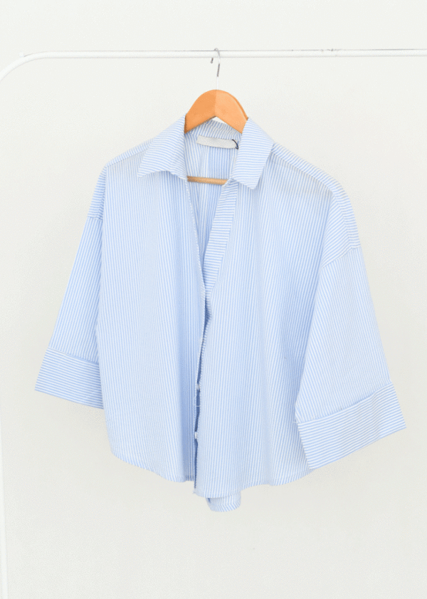 شومیز-راه-راه-دالبر--(3) شومیز راه راه آستین پاکتی - Image 1