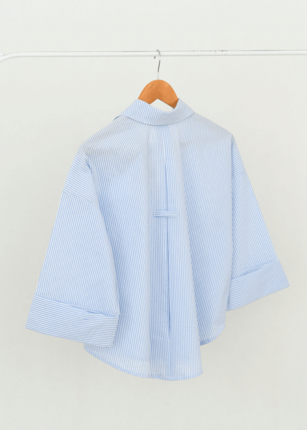 شومیز راه راه آستین پاکتی - Image 5