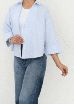 شومیز راه راه آستین پاکتی - Image 6