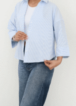 شومیز راه راه آستین پاکتی - Image 8