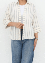 شومیز راه راه یقه هفت - Image 3