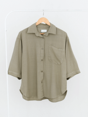 شومیز لینن حصیری آستین سه ربع