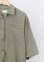 شومیز لینن حصیری آستین سه ربع - Image 4