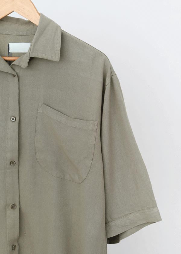 شومیز لینن حصیری آستین سه ربع - Image 4