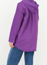 شومیز کتان کلاه دار - Image 3