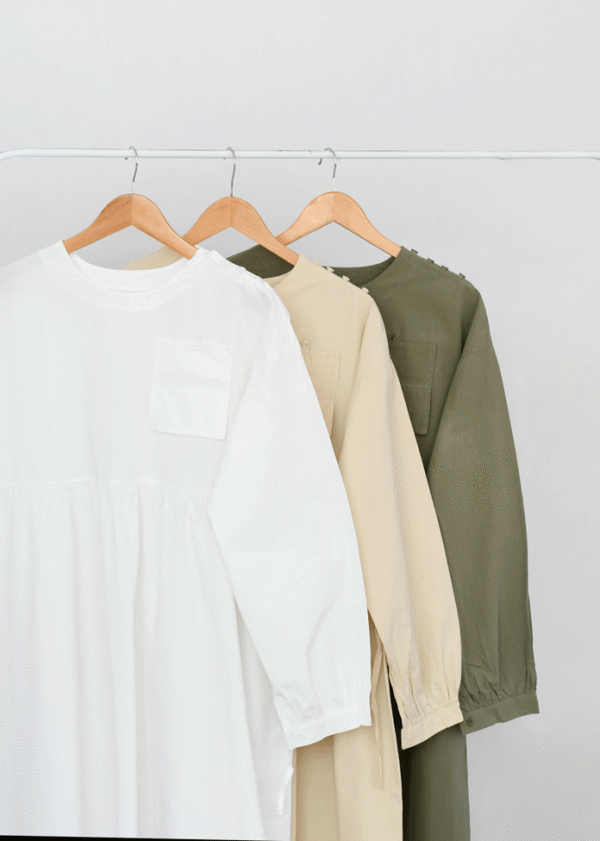 پیراهن بلند وارداتی تک جیب - Image 2