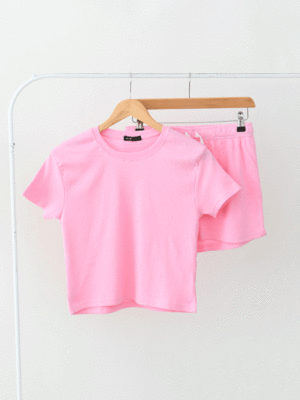 ست تیشرت و شورتک کبریتی رنگی