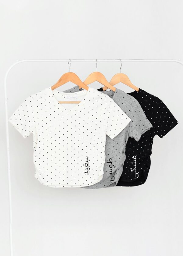 تیشرت یقه هفت خال خالی - Image 2