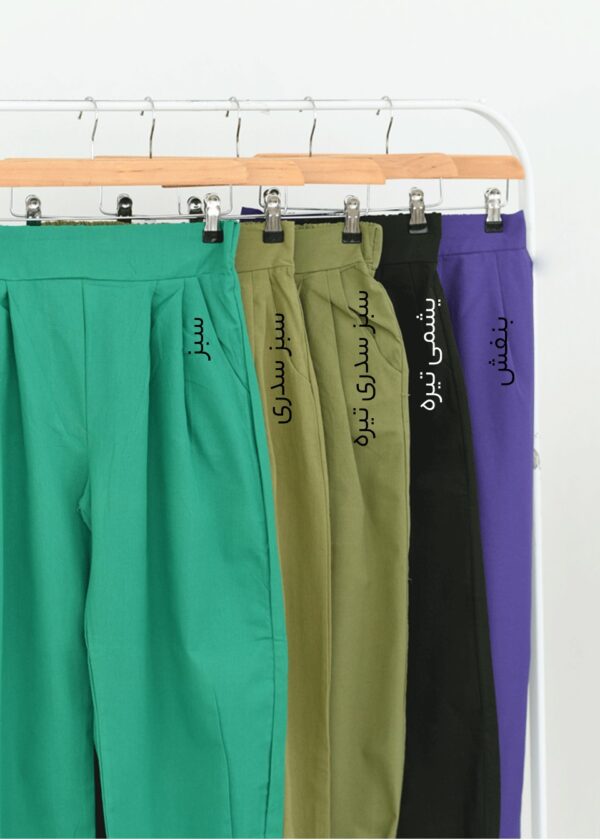 شلوار لینن مام فیت پایین چسبی - Image 2