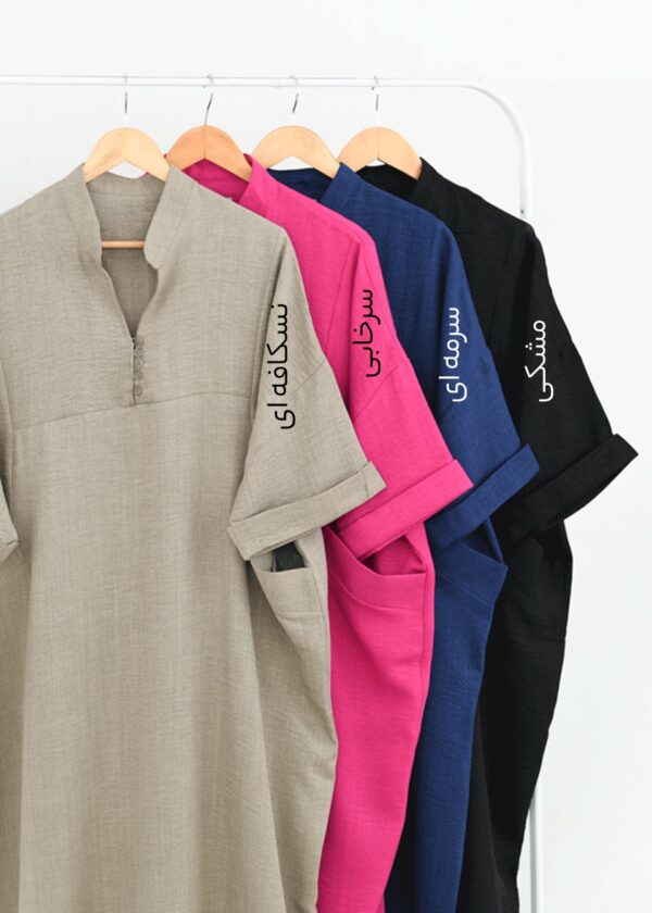 پیراهن کفتان رنگی - Image 3