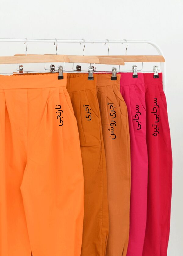 شلوار لینن مام فیت پایین چسبی - Image 3