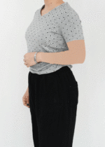 تیشرت یقه هفت خال خالی - Image 3