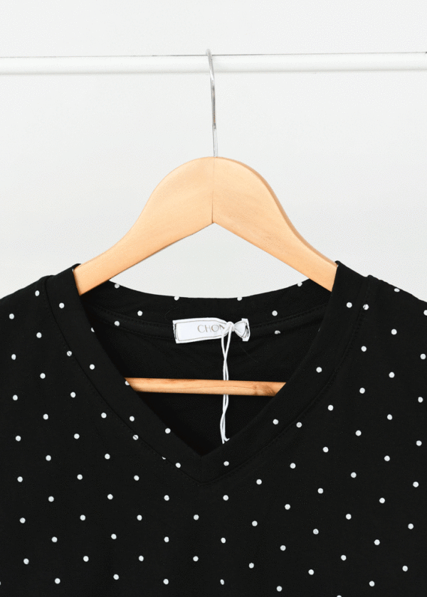 تیشرت یقه هفت خال خالی - Image 5