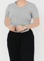 تیشرت یقه هفت خال خالی - Image 6