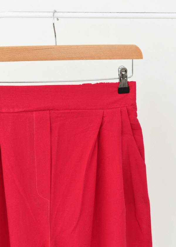 شلوار لینن مام فیت پایین چسبی - Image 4