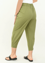 شلوار لینن مام فیت پایین چسبی - Image 6