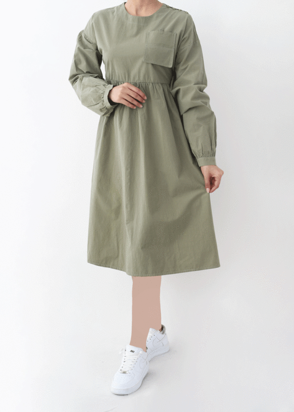 پیراهن بلند وارداتی تک جیب - Image 7