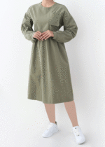 پیراهن بلند وارداتی تک جیب - Image 8