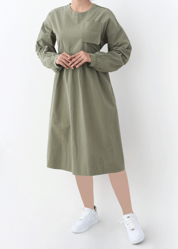 پیراهن بلند وارداتی تک جیب - Image 8