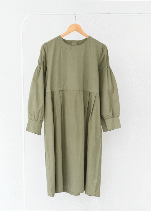 پیراهن بلند سرشانه دکمه دار وارداتی - Image 1